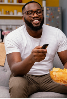 Man with remote control