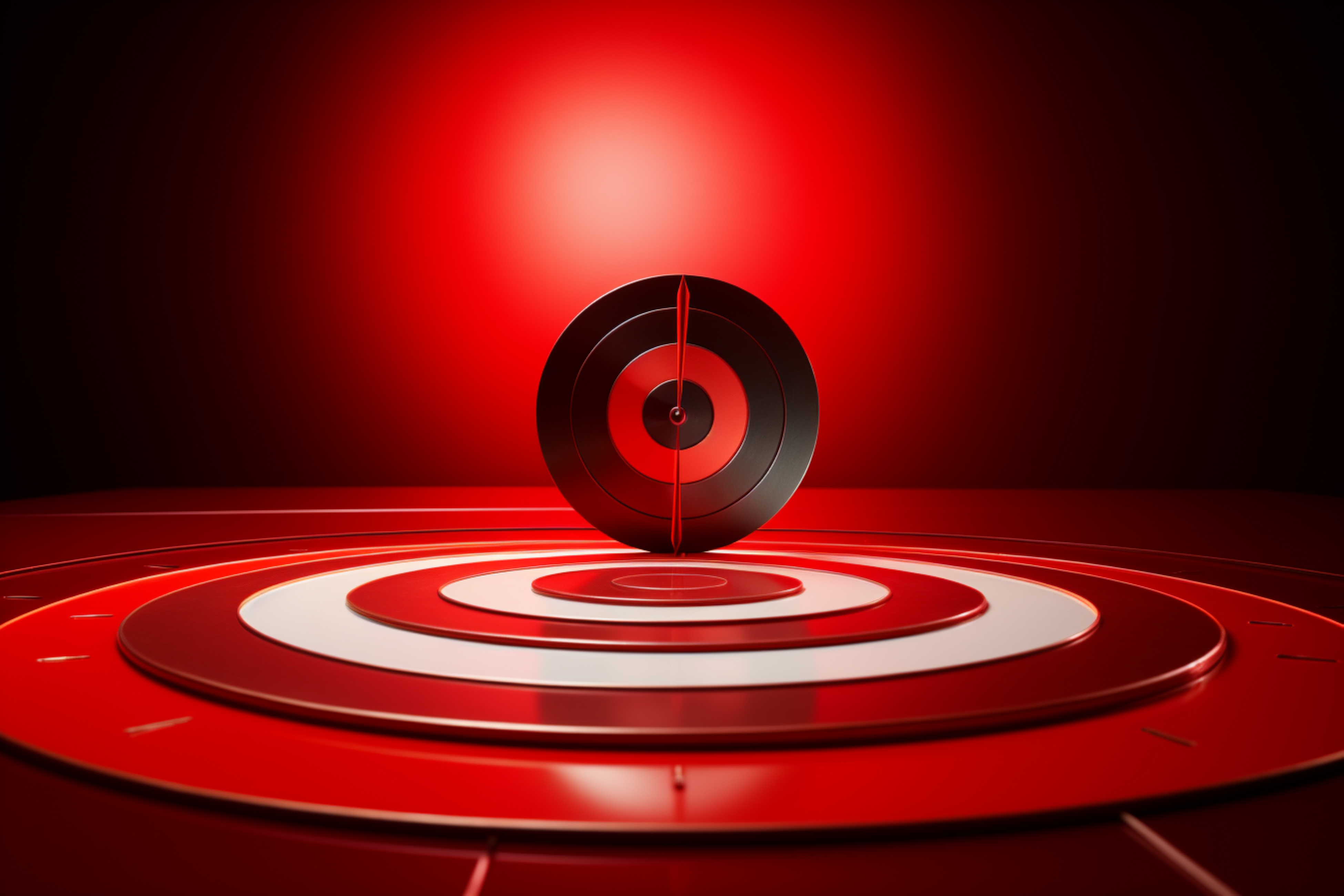 Arrow crossing target bullseye red